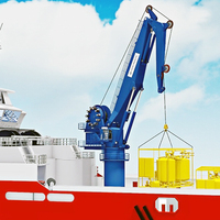 Grue marine pliable à flèche articulée haute performance pour yacht, avec système de levage par câble métallique