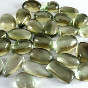 Pierre précieuse naturelle Améthyste verte cabochon, pierre en vrac pour la fabrication de bijoux, pendentif enroulé sur fil, pierre pour bague et pendentif - Product Image 1