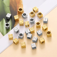 Produits les plus vendus Perles de dés en acier inoxydable avec lettres de l'alphabet pour la fabrication de bijoux DIY