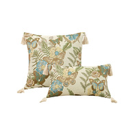 Coussin rectangulaire brodé de style rétro pastoral nordique et américain pour canapé, salon et décoration intérieure
