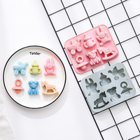 Moule en silicone antiadhésif à thème bébé, de qualité alimentaire, réutilisable, mignon, magnétique, pour chocolat, bonbons et glaçons DIY