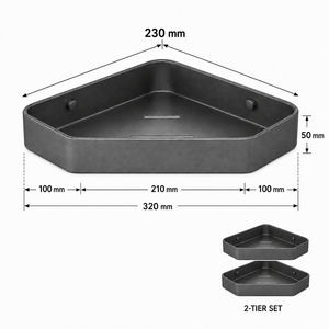 <span class=keywords><strong>Étagère</strong></span>s de salle de bain modernes et luxueuses - Accessoires de salle de bain, panier de douche mural sans perçage, organisateur de rangement - Product Image 3