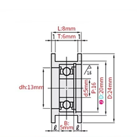 Roue d'entraînement pour 45 #   Courroie plate en acier HBG ENG01 avec roue de guidage lisse et réglable, diamètre extérieur 19 mm, 15 rainures, largeur 6~32