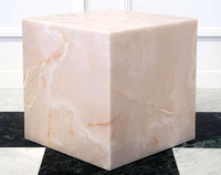 Table basse en onyx rose sur piétement, design mid-century, sur mesure en Chine, haute qualité, garantie 5 ans, pour salon