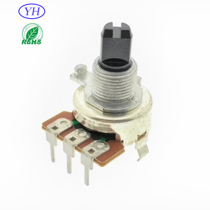 โพเทนชิโอมิเตอร์แบบหมุน 3 ขา คุณภาพสูง ขนาด 16 มม. แบบแนวตั้ง รุ่น b104 ค่าความต้านทาน 10k สำหรับควบคุมระดับเสียงวิทยุ - Product Image 1