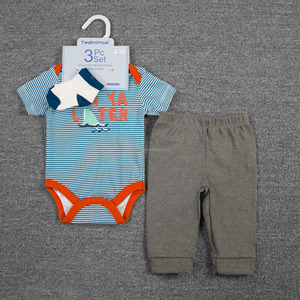 Conjunto <span class=keywords><strong>de</strong></span> Ropa <span class=keywords><strong>de</strong></span> Bebé Tedmimak <span class=keywords><strong>de</strong></span> Verano, 3 Piezas, 0-9 Meses, Cómodo, con Estampado <span class=keywords><strong>de</strong></span> Dibujos Animados, Pantalones Largos con Estampado Animal y Calcetines - Product Image 5