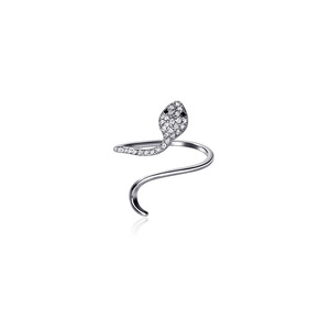 Serpiente de verano con temperamento de plata S925 con anillo de diamante, anillo de Animal personalizado para mujer, joyería