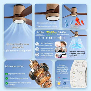 Stylish <b>Indoor</b> LED Ceiling Fan, High CFM Quiet DC Motor 6 Speed Adjustable Remote Fan - Product Image 3