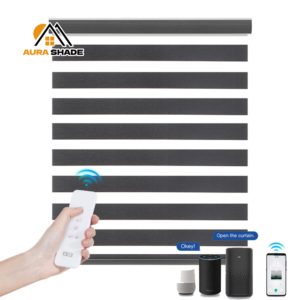 New Arrival cơ giới thông minh điện hai lớp cửa sổ bóng râm ngày đêm trong nhà <span class=keywords><strong>Zebra</strong></span> Con lăn rèm vải được xây dựng trong đồng bằng - Product Image 1