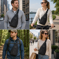 Benutzerdefiniertes Logo Diebstahlsicherer Modischer Crossbody Sling Rucksack Schulter Messenger Reise Wandern Gürteltasche Brusttasche für Männer