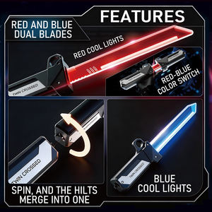 Juguetes de Sables de Luz Conectables y Extensibles, Espadas Dobles, Sable de Luz Oscuro, Juguetes de Espada Corta LED, <span class=keywords><strong>Armas</strong></span> - Product Image 2