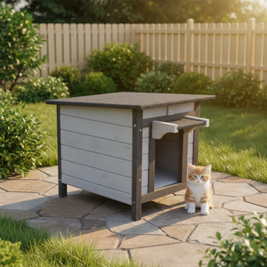 Maison pour chat en bois Cacher la maison Petit abri pour chat - Product Image 2