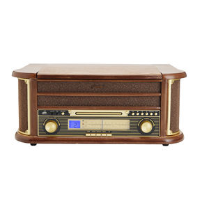 Lecteur de disques vinyles rétro populaire 6-en-1 avec USB, Bluetooth, lecteur de cartes SD, lecteur de <span class=keywords><strong>CD</strong></span>, lecteur de cassettes, radio AM/FM et fonction phonographe - Product Image 3