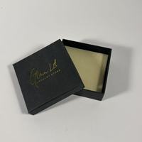 Boîtes à couvercle amovible en carton rigide noir à deux pièces avec logo personnalisé, matériaux recyclés, boîte cadeau de luxe en carton pour bijoux