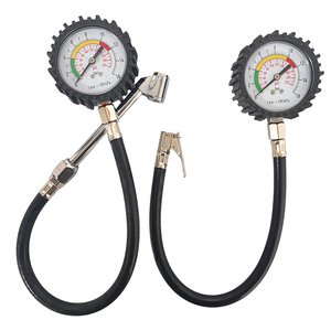 Manomètre de pression des pneus à double échelle haute précision, facile à lire avec raccord rapide - Product Image 1