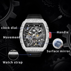 Montres mécaniques classiques pour homme et femme, à remontage manuel, boîtier ovale, résistantes à l'eau, bracelet en silicone, montre automatique - Product Image 3