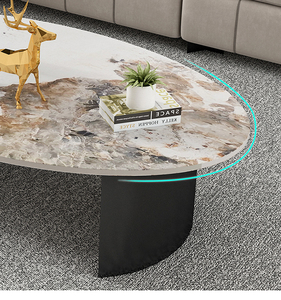 Ensemble de tables basses de luxe modernes de haute qualité, table en pierre frittée, design simple, meubles de salon, table basse - Product Image 5