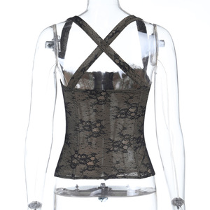 Nouveau Corset Chic Femme en Dentelle et Baleines, Dos Nu, <span class=keywords><strong>Noir</strong></span>, Coupe Slim, Collection Printemps-Été 2026 – Idéal <span class=keywords><strong>pour</strong></span> la Plage et <span class=keywords><strong>les</strong></span> Soirées - Product Image 5