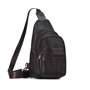 Sac de poitrine en cuir véritable Dujiang pour homme, grande capacité, sac bandoulière, style rétro pour le cyclisme en plein air - Product Image 5
