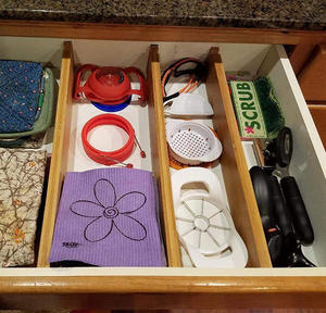 Organizzatore <span class=keywords><strong>Divisorio</strong></span> Telescopico in Legno Massello di Bambù 2025 per <span class=keywords><strong>Cassetti</strong></span> di Cucina e Bagno, Tipo Verticale Multifunzione - Product Image 6