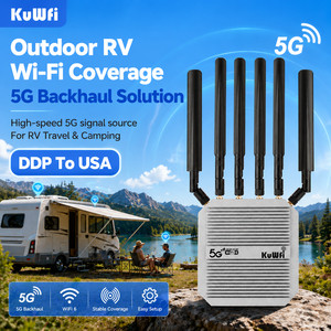 Routeur CPE 5G WiFi6 KuWFi AX3000 DDP vers les États-Unis, IP67, bande verrouillée, port 2.5G, double emplacement pour carte SIM, TR069 SDX75, modem 5G pour Wi-Fi extérieur - Product Image 1