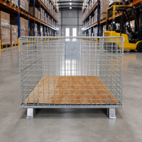 Cage de rangement pliable personnalisée en treillis métallique, conteneur en treillis métallique avec roues, cages de rangement
