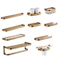 Ensemble d'accessoires de salle de bain antique européen de haute qualité, tout en cuivre massif, comprenant un porte-serviettes, un crochet et un porte-papier toilette