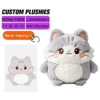 Boneka Kucing Lucu yang Dapat Disesuaikan, Mainan Plush Lembut Berbentuk Anak Kucing, Isi Kapas PP, Hadiah Festival Uniseks