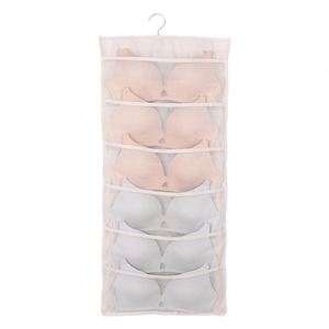 New Hanging Mesh Storage Pocket Foldable Space <b>Saving</b> Closet Organizer with Hooks for Bedroom Wall Balcony Wardrobe - Product Image 2