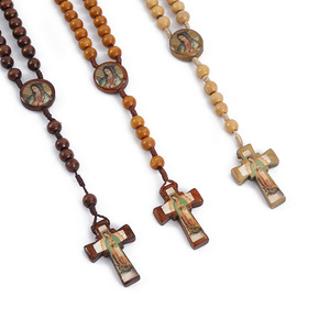 Ooden-cuentas decorativas de 10mm, abalorios decorativos de 44cm, 2023 - Product Image 4