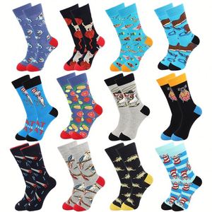 Espectáculo en Vivo # 31 Calcetines de Moda con Diseños de Animales, Calcetines Creativos de Dibujos Animados con Estampados de Tiburón, Ratón y Aves, en Stock para Hombre - Product Image 1
