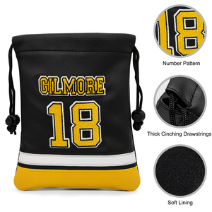 กระเป๋าใส่ทีกอล์ฟแบบมีเชือกผูก ราคาโรงงาน กระเป๋าใส่ลูกกอล์ฟหนัง PU ปักโลโก้ กระเป๋าใส่ของมีค่าสำหรับกอล์ฟ - Product Image 2