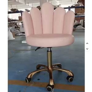 เก้าอี้ช่างเทคนิคปรับระดับได้ สีชมพูสด ทำจากหนังหรือผ้า สำหรับร้านเสริมสวย อุปกรณ์เฟอร์นิเจอร์ร้านเสริมสวย - Product Image 2