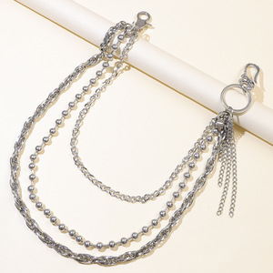 Punk Metal Multi <b>Chain</b> Pants <b>Chain</b> Stainless Steel Double Ring Hip Hop Street Dance Fashionable Waist <b>Chain</b> Adult - Product Image 4