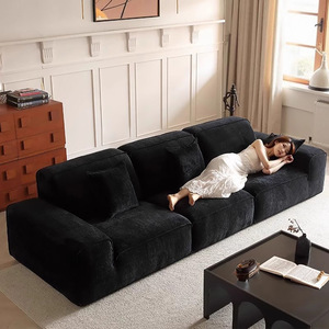 Set di Divani Modulari in Tessuto Chenier di Alta Gamma in Stile <span class=keywords><strong>Minimalista</strong></span> Europeo Italiano per Salotti o Hotel - Product Image 6