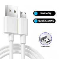 Câble USB-A vers Micro HNT 1m, câble de charge rapide 3A, câble de données avec conducteur en cuivre pur, matériau TPE pour téléphones mobiles
