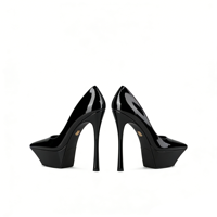 Chaussures pour femmes, escarpins noirs à bout pointu, talon aiguille super haut, style européen et américain sexy, parfaits pour les événements de défilé et les hôtesses