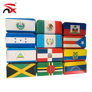 Portefeuille en cuir personnalisé unisexe à double fermeture éclair Portefeuille en cuir PU avec drapeau national Sac fourre-tout promotionnel avec double fermeture à glissière - Product Image 1