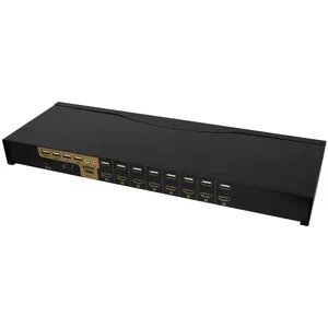 1 monitör için VCOM HDMI KVM 4K 8 bilgisayar Switcher 3 monitör L/R ses 8x1 KVM Switcher 8 Port USB anahtarı 4K USB2.0