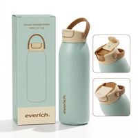 Bouteille d'eau isotherme en acier inoxydable de haute qualité, durable, avec anneau en silicone de qualité alimentaire, performance thermique de 12 à 24 heures