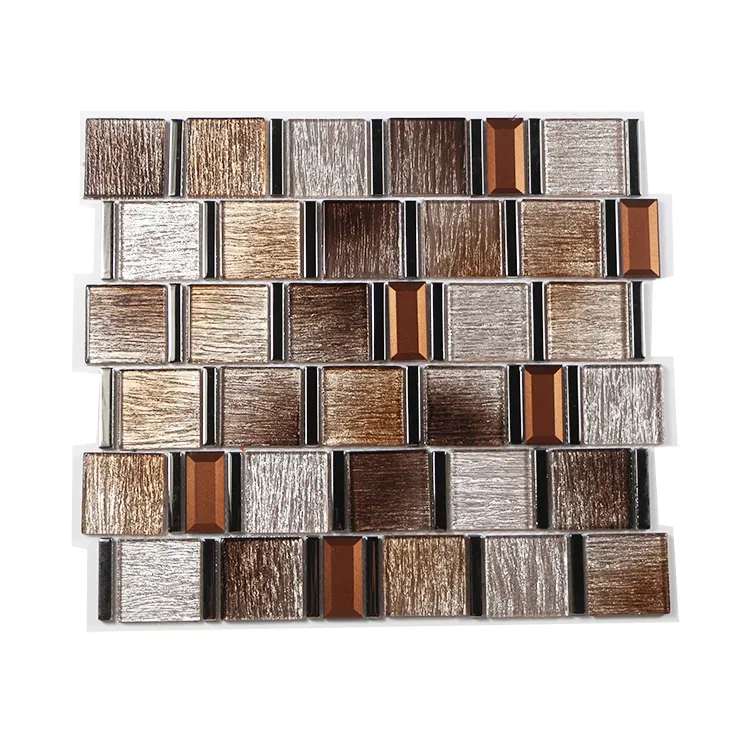 Hight chất lượng Electroplate Bạc Tinh thể thủy tinh Gạch Mosaic nhiều lớp long lanh thủy tinh khảm bếp backsplash tường