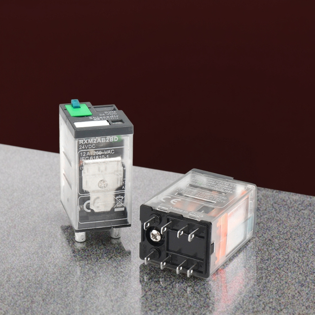 Schneider Mini Intermediate Relay RXM2LB2BD DC24V/220V Plug-in 12V24V 14 Pin 8-pin Base 100% Original Brand New