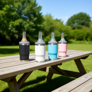 Hipdeer 14oz Stainless Steel Can Cooler Double Wall Vacuum Insulated Straight Bottle Cooler For Outdoor Beer Drinkware - Product Image 2