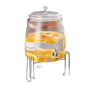 Jarra de agua de vidrio para el hogar con grifo, contenedor de bebidas frías de gran capacidad para jugo, té y fiestas. - Product Image 2