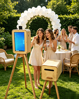 Photomaton numérique intelligent vintage en bois, portable, étanche, avec écran tactile, imprimante et appareil photo