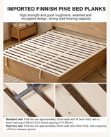 Dw8029 Quan Lit en bois massif de style européen, design ergonomique, très vendu, cadre de lit flottant moderne Queen Size