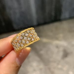 อาซูโอ 18K ทองคำแท้สีเหลืองประดับเพชรธรรมชาติ 0.23 กะรัต ทรงบริลเลียนท์ ได้รับการรับรองจาก CCGTC เครื่องประดับหรูหรา แหวนสำหรับผู้หญิงสำหรับงานปาร์ตี้ - Product Image 4