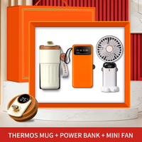 Ensemble cadeau ventilateur, tasse et batterie externe – Gadgets pratiques pour les activités d'entreprise, les réunions professionnelles et les cadeaux saisonniers