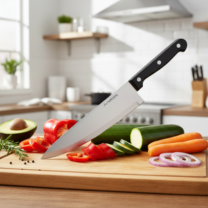 Coltello da cucina Mega linea 20.5 cm lama in acciaio inossidabile da 8 pollici di Design classico in legno acciaio inossidabile per la cottura degli alimenti - Product Image 3