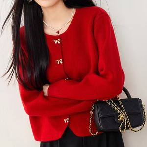 Recién llegados, cárdigan para mujer, cárdigan Retro de un solo pecho con cuello redondo, cárdigans bonitos de manga larga holgados para mujer - Product Image 5